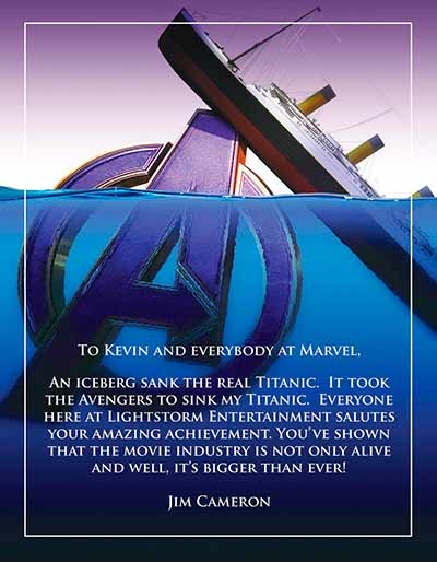 James Cameron felicita a Marvel por superar a Titanic en taquilla