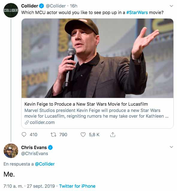 Star Wars: Chris Evans también se postula para la película de Kevin Feige